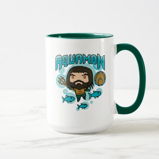 Mug Aquaman | Chibi Aquaman Graphisme sous-marin (Droite)