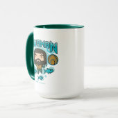 Mug Aquaman | Chibi Aquaman Graphisme sous-marin (Devant gauche)