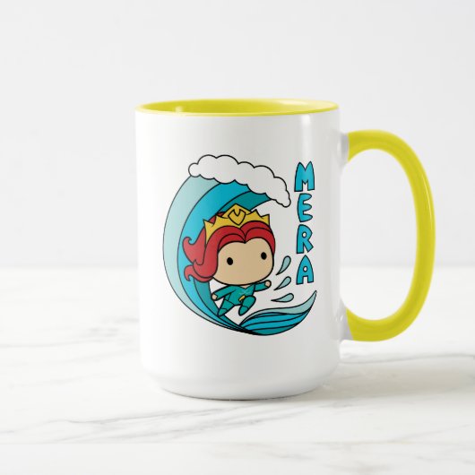 Mug Aquaman | Chibi Mera Riding Vague Graphique (Droite)