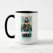 Mug Aquaman | "Sauveur Des Mers" Graphique Moderniste (Gauche)