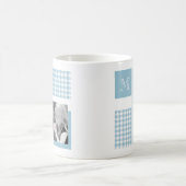 Mug Aquamarine Ajouter Votre Photo En vichy Monogramme (Centre)