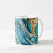 Mug Aquamarine River Mosaic Art Abstrait (Devant droit)