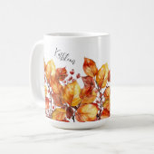 Mug Aquarell Automne Feuilles Design (Devant gauche)