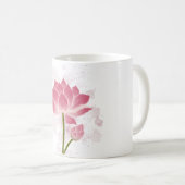 Mug Aquarelle à la main Fleurs de Lotus (Devant droit)