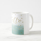 Mug Aquarelle à menthe or Confetti (Devant droit)