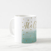 Mug Aquarelle à menthe or Confetti (Devant gauche)