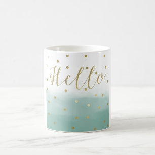 Mug Aquarelle à menthe or Confetti