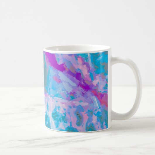Mug Aquarelle Abstraite bleu rose moderne (Droite)