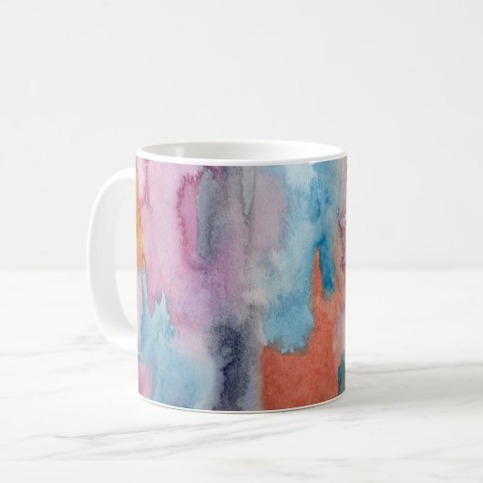 Mug Aquarelle Abstraite colorée (Devant gauche)