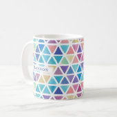 Mug Aquarelle Abstraite Géométrique (Tons Coral Reef) (Devant gauche)