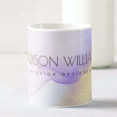 Mug Aquarelle Abstraite Lilac Gold Paint Nom personnal