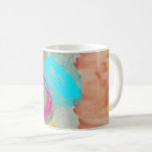Mug Aquarelle Abstraite moderne Coupe de café bleu ros (Devant droit)