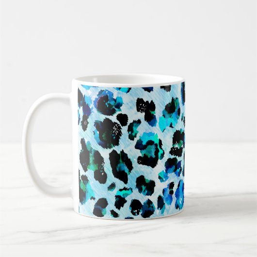 Mug Aquarelle Abstraite Motif de peau léopard (Gauche)