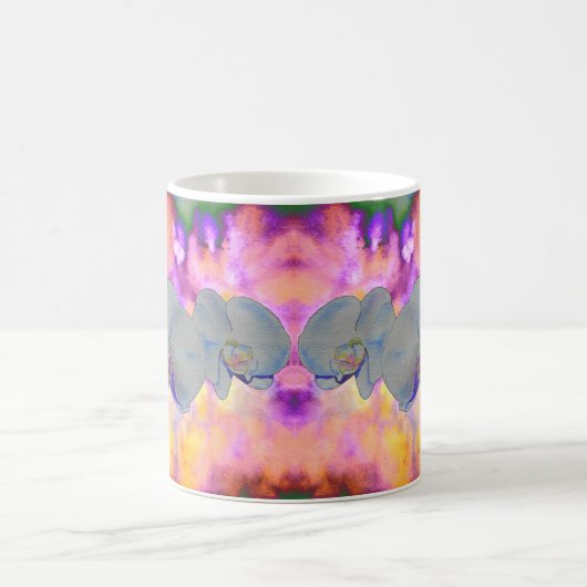 Mug Aquarelle Abstraite orchidées tropicales (Centre)