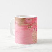 Mug Aquarelle Abstraite rose or élégant (Devant gauche)