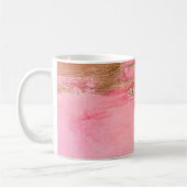 Mug Aquarelle Abstraite rose or élégant (Gauche)