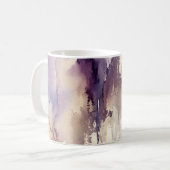 Mug Aquarelle abstraite violette et beige (Devant gauche)