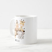 Mug Aquarelle adorable Jungle Safari Animaux Monogramm (Devant gauche)