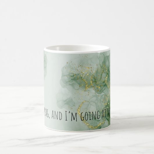 Mug Aquarelle Affirmation Positive Vert/Or (Centre)