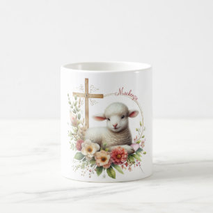 Mug Aquarelle Agneau de Pâques Personnalisé