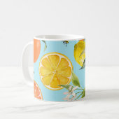 Mug Aquarelle Agrumes Fruits : Main tirée (Devant gauche)