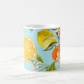 Mug Aquarelle Agrumes Fruits : Main tirée (Centre)