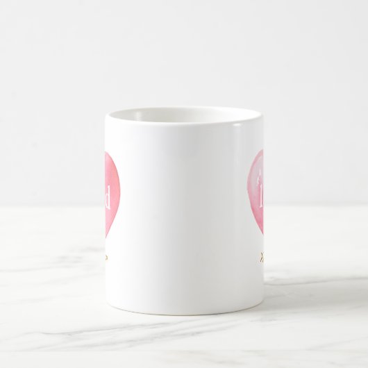 Mug Aquarelle aimée Coeur (Centre)