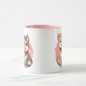 Mug Aquarelle Akita Puppies (Centre)