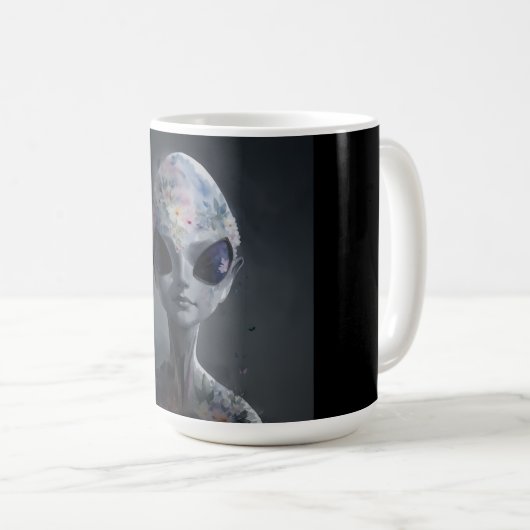 Mug Aquarelle Alien grise (Devant droit)