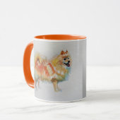 Mug Aquarelle allemande Spitz Pomeranian (Devant gauche)