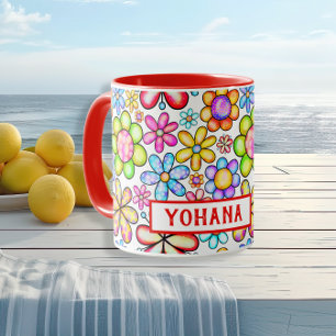 Mug Aquarelle Allover Floral Collage personnalisé été