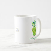 Mug Aquarelle Ananas Art original Boho Retro (Devant droit)