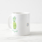Mug Aquarelle Ananas Art original Boho Retro (Devant gauche)