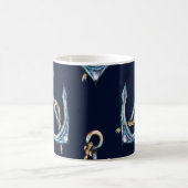 Mug Aquarelle Ancres Bleu Nuit (Centre)