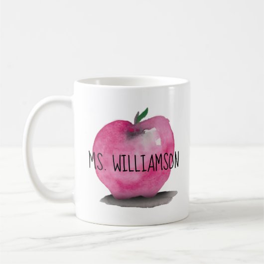 Mug Aquarelle APPLE, moderne, professeur (Gauche)