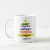 Mug Aquarelle, Arbre de Noël Abstrait, Étoile (Gauche)