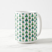 Mug Aquarelle Arbre de Noël Motif, Noël (Devant droit)
