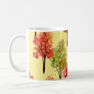 Mug Aquarelle Arbres d'automne : Illustration transpar