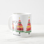Mug Aquarelle Arbres de Noël (Devant gauche)