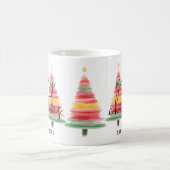 Mug Aquarelle Arbres de Noël (Centre)