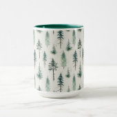 Mug Aquarelle Arbres de Noël Motif de vacances (Centre)