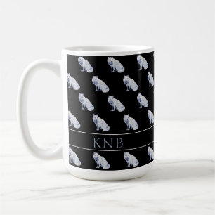 Mug Aquarelle Arctic Fox Motif de Noël Monogramme