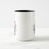 Mug Aquarelle Art J'aime Paris Tour Eiffel Travel (Centre)