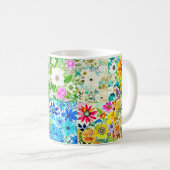 Mug Aquarelle Art Patchwork Floral Fleurs (Devant droit)