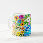 Mug Aquarelle Art Patchwork Floral Fleurs (Devant gauche)