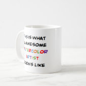 Mug aquarelle artiste, génial (Devant gauche)
