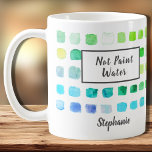Mug Aquarelle Artiste Pas Peindre Eau Vert Personnalis<br><div class="desc">Cette tasse est décorée d'un motif d'aquarelles de couleurs turquoise, bleue et verte. Il dit "Not Paint Water" et peut être personnalisé avec un nom ou un monogramme. Parfait pour un artiste ou quelqu'un qui aime peindre. Parce que nous créons notre oeuvre, vous ne trouverez pas cette image exacte d'autres...</div>