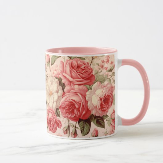 Mug Aquarelle artistique Roses roses roses (Droite)