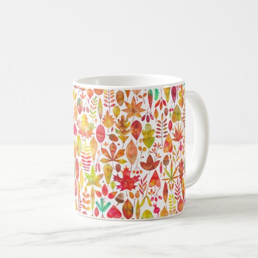 Mug Aquarelle automne automne automne feuilles sans co (Devant droit)