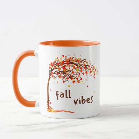 Mug Aquarelle Automne Chute Feuilles Automne Vibes (Gauche)